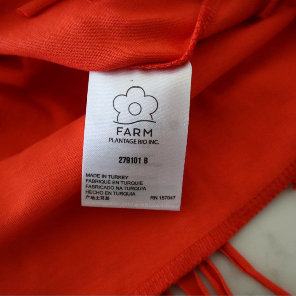 Anthropologie Farm for Anthropologie orange Leopard Fringe maxi dress FARMRIO - Picture 5 of 10